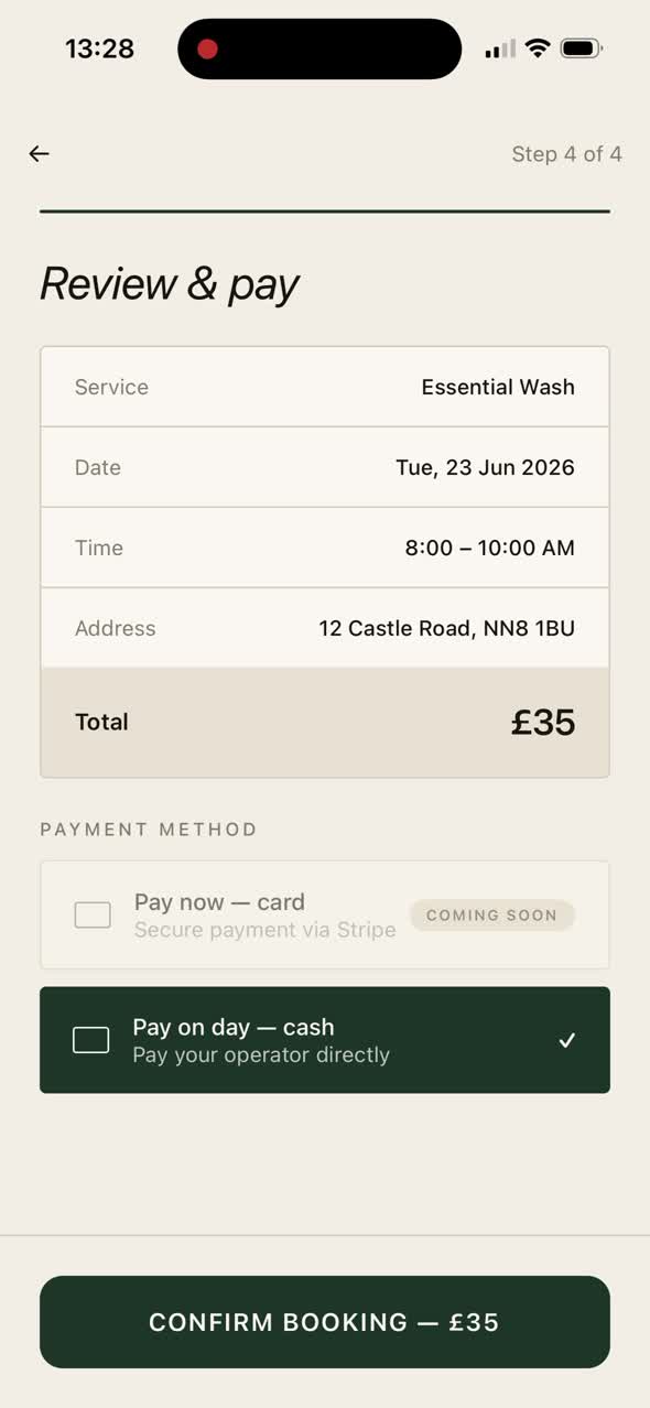Spark Wash booking review